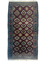Antique 1900’s Tribal Baluch Wool Rug 4’5” x 8’6” Rugistan