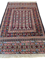 Hand-Woven Afghani Maliki Soumak Wool Kilim Rug - 4'2" x 6'6" Rugistan