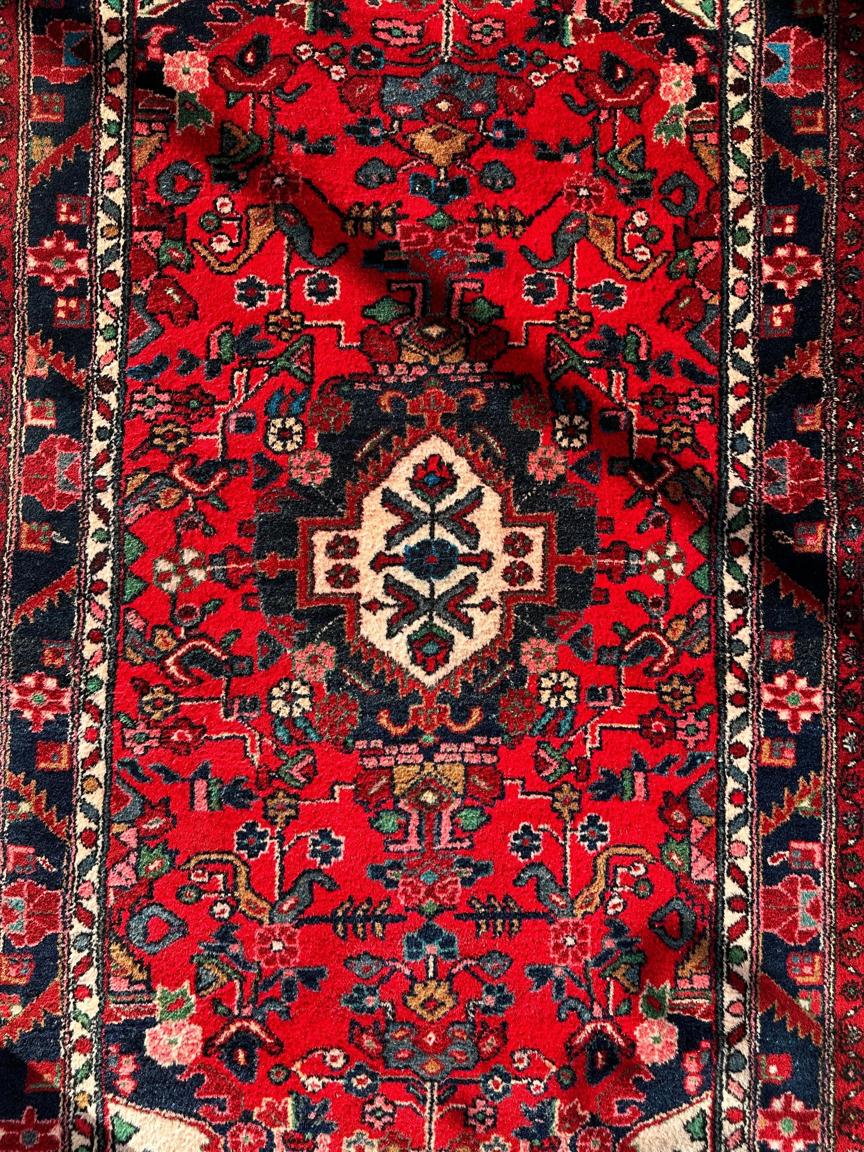 Hand-knotted Persian Hamadan wool Rug 3’8” x 6’4” Rugistan
