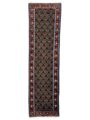 Vintage Persian Senneh Runner Rug - 2'8" x 9'8" - Handwoven Wool, Circa 1960-1980 Rugistan