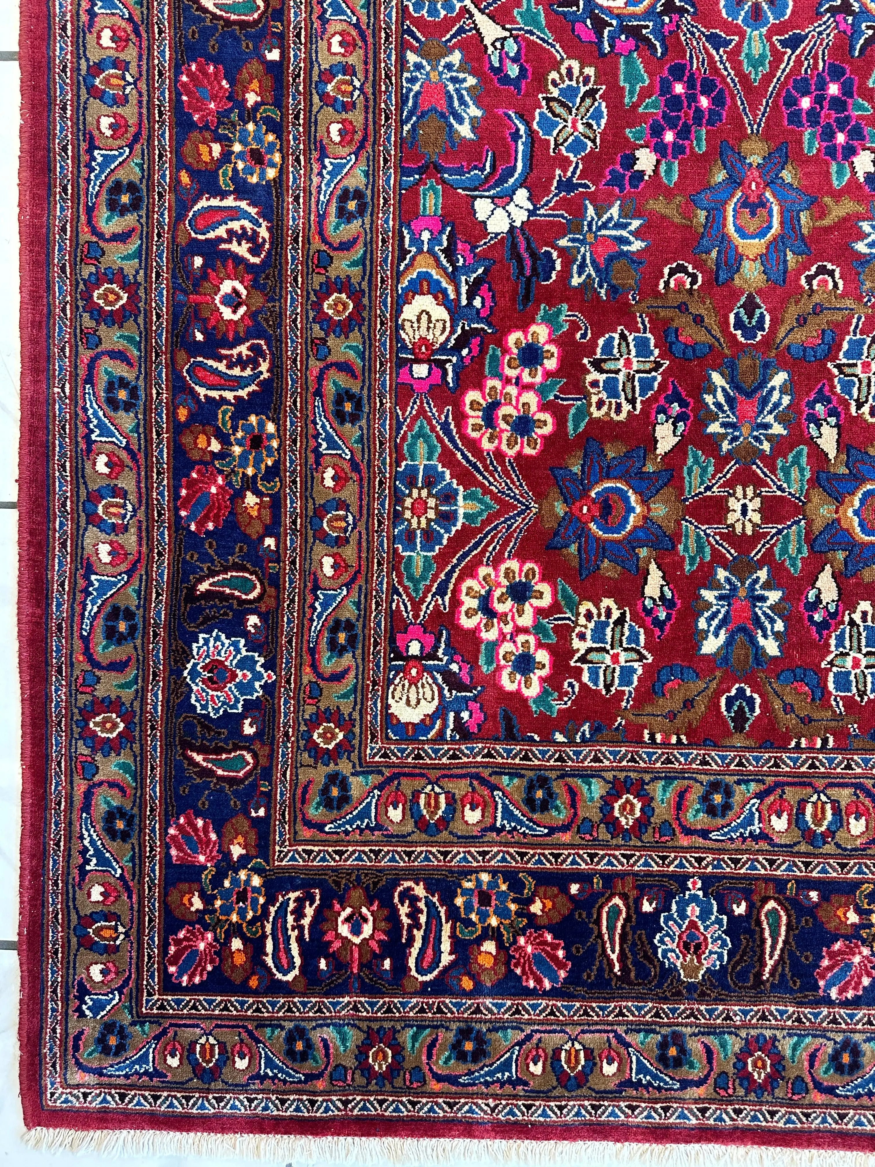 Persian Mashhad I Fine Allover Rug Wool 7 x 10 Rugistan