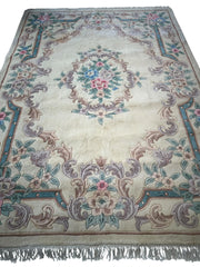Hand-Tufted Chinese Aubusson Wool Rug – 7'10" x 11' – Luxurious Traditional Design Rugistan