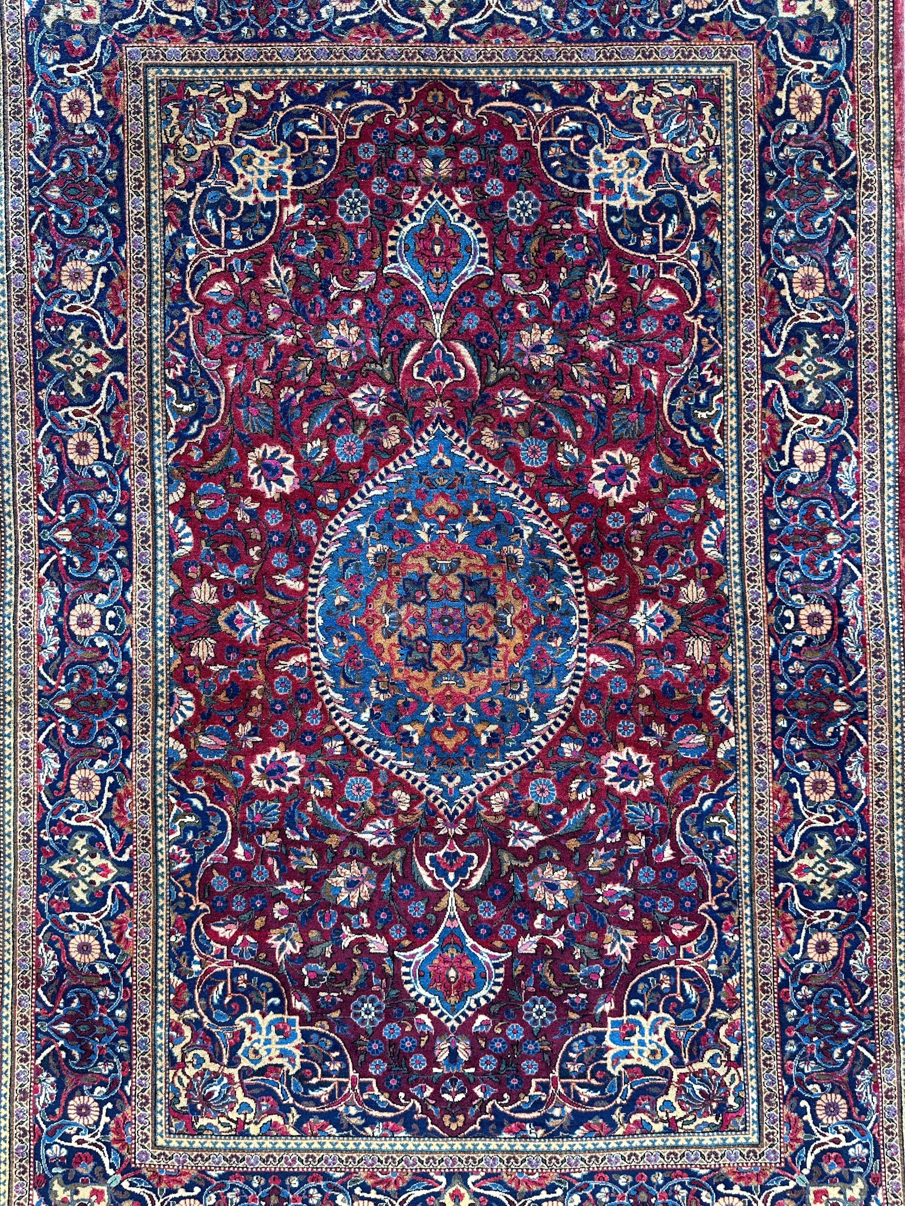 Antique Persian Kashan Debir Rug – 4’3” x 6’4” – Circa 1920s – Hand-Knotted Fine Wool Rugistan