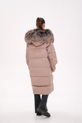 Rei Silver Fox Fully Lined Hood Down Coat in Blush Alaska® Outerwear Company