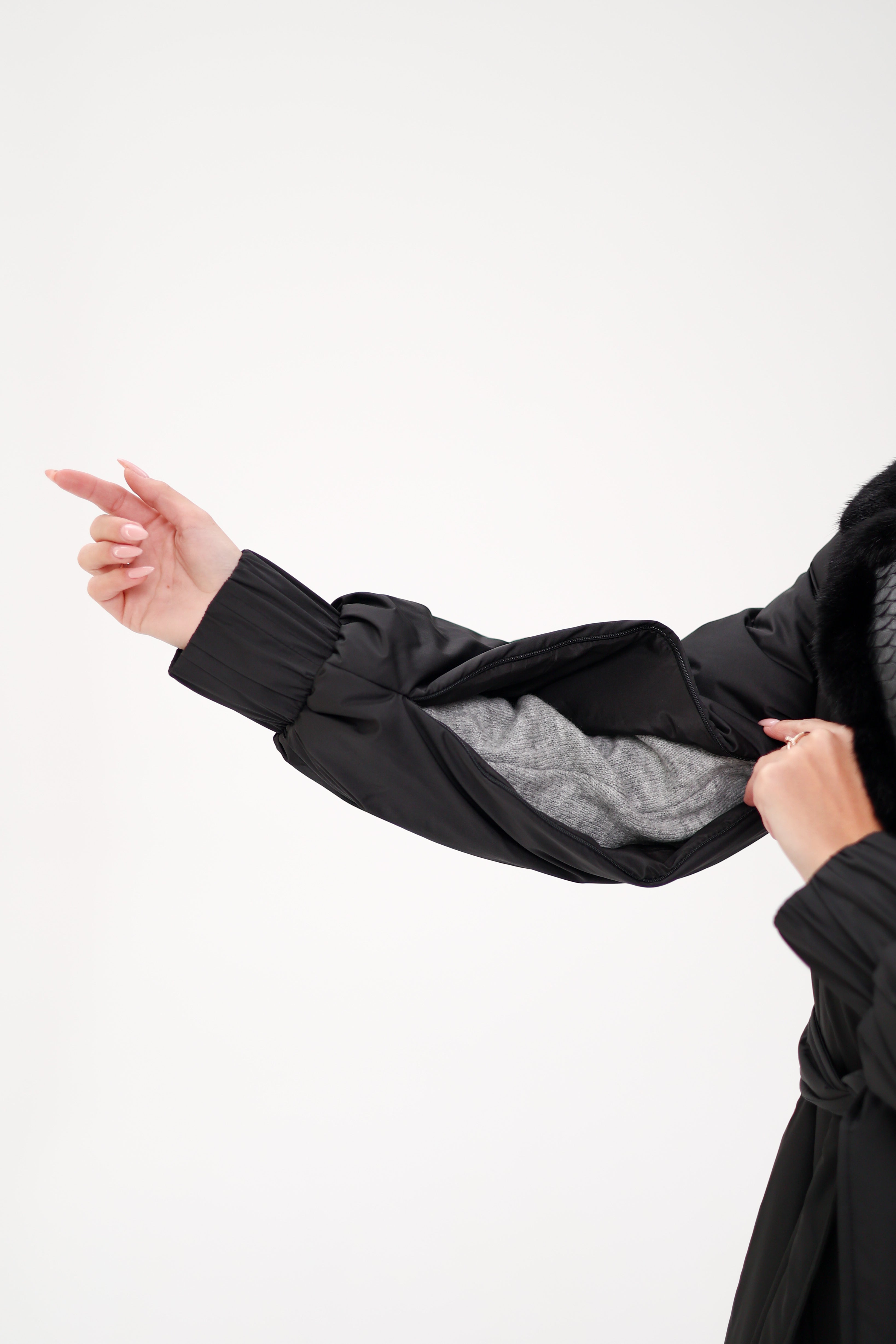 Genuine Mink Fur Real Python Leather Trim Coat Alaska® Outerwear Company