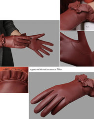 Women's Winter Leather Gloves Family Shopolf