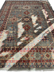 Hand-Knotted Afghani Kazak Wool Rug 8’11” x 11’10” Rugistan