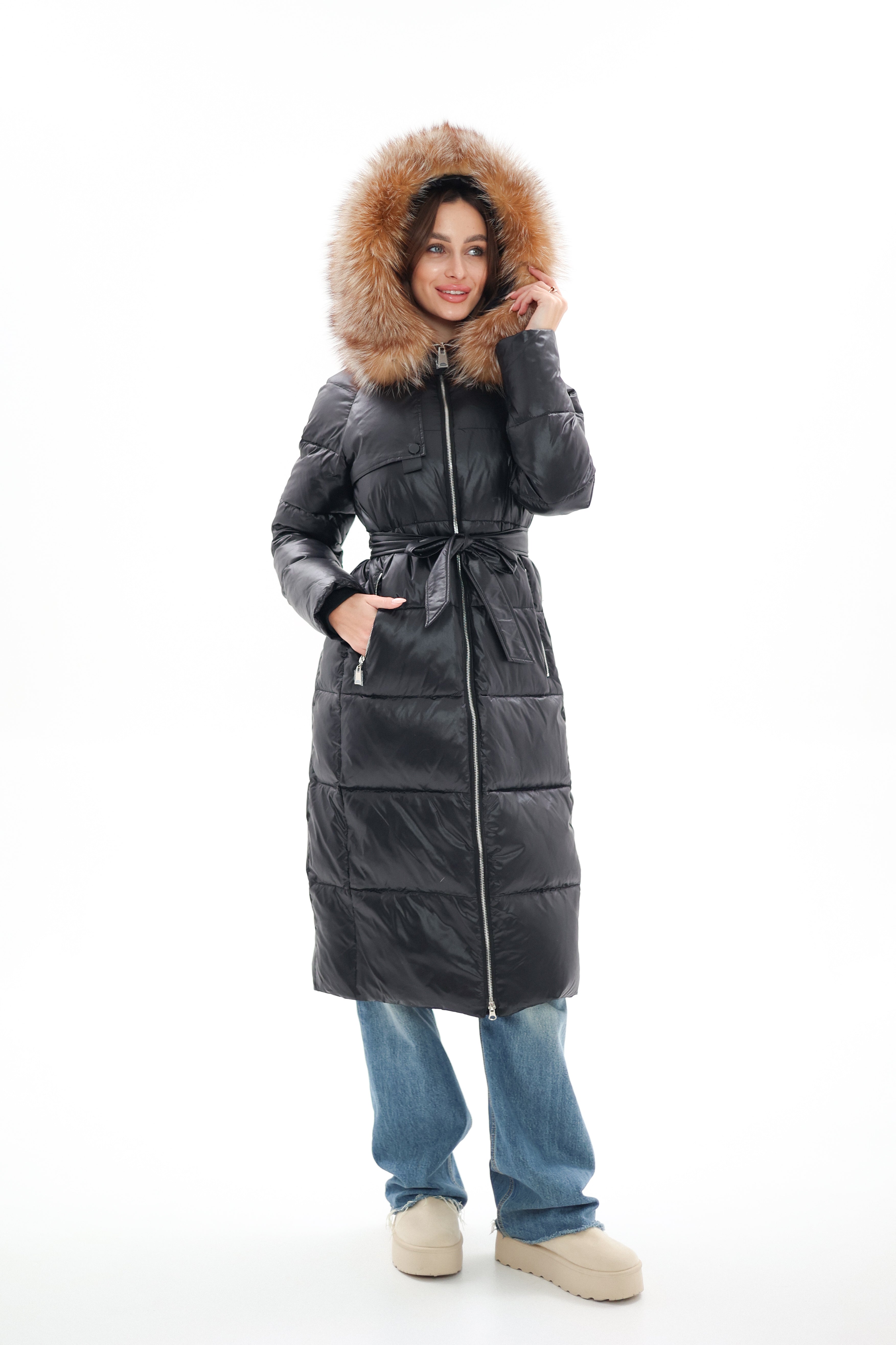 Genuine Silver Fox Fur Alternative Down Fill Coat Alaska® Outerwear Company