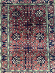Hand-Knotted Bukharayi Rug – Brown 59” x 40” | Traditional Afghani Wool Rug Rugistan