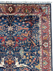 Hand-Knotted AfghanI Bidjar Ghazni Wool Rug – 6'7" x 9'10" – Elegant Floral Design Rugistan