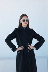 Alaska Classic Cashmere Blend Overcoat in Black