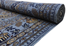 Hand-Knotted Zerkhaki Afghan Wool Area Rug – 6'11" x 10'3" | Elegant Grey-Toned Design Rugistan