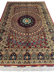 Afghani Parak Hand-Knotted Wool Rug | 6’6″ x 9’10″ Traditional Dome Motif Rugistan