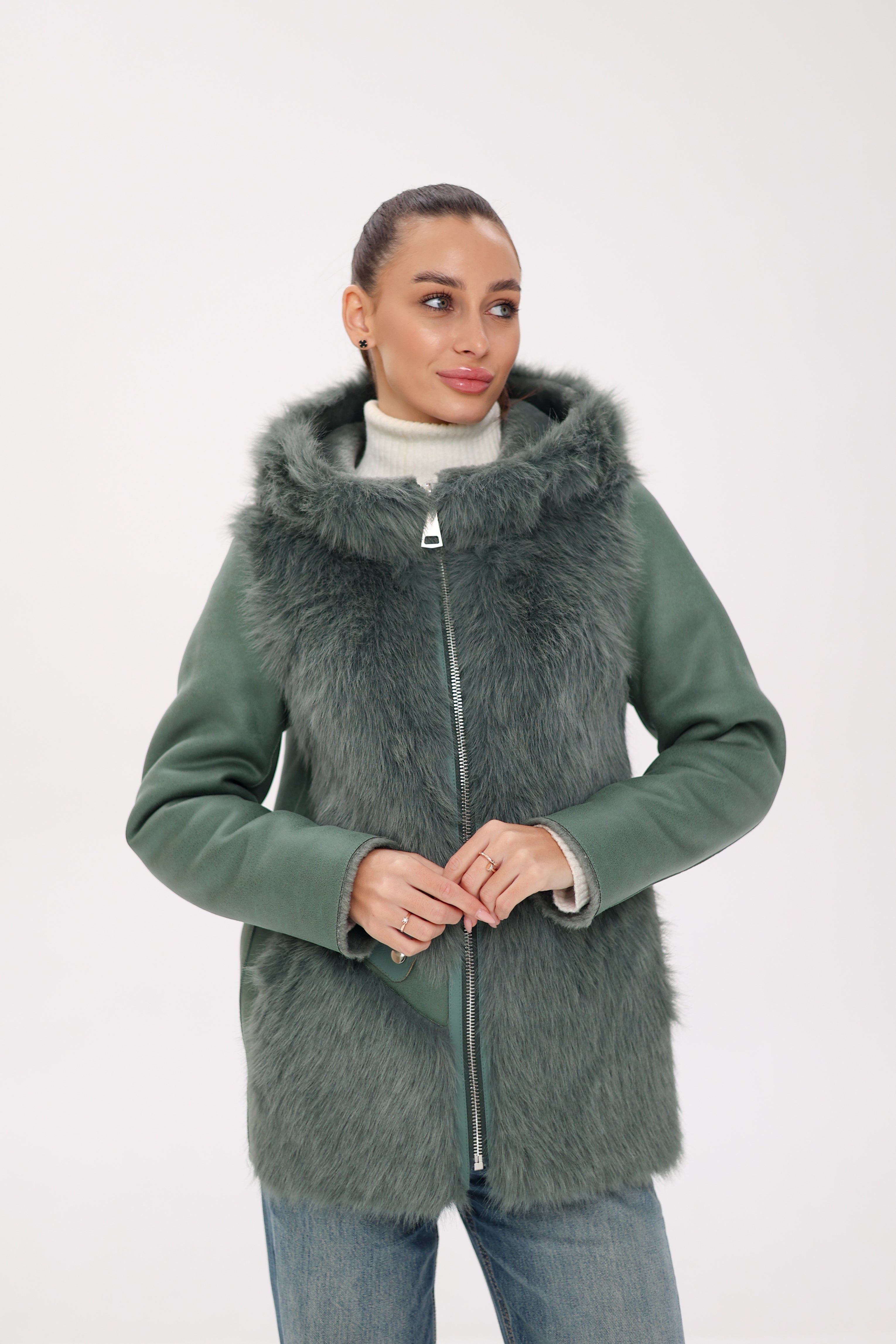 ⇆ Reversible Hooded Wool Blend Jacket Alaska® Outerwear Company