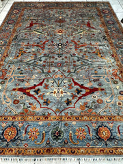 Hand-Knotted Trasitional Serapi Ghazni Wool Rug – 9’1” x 12’ – Intricate Floral Design Rugistan