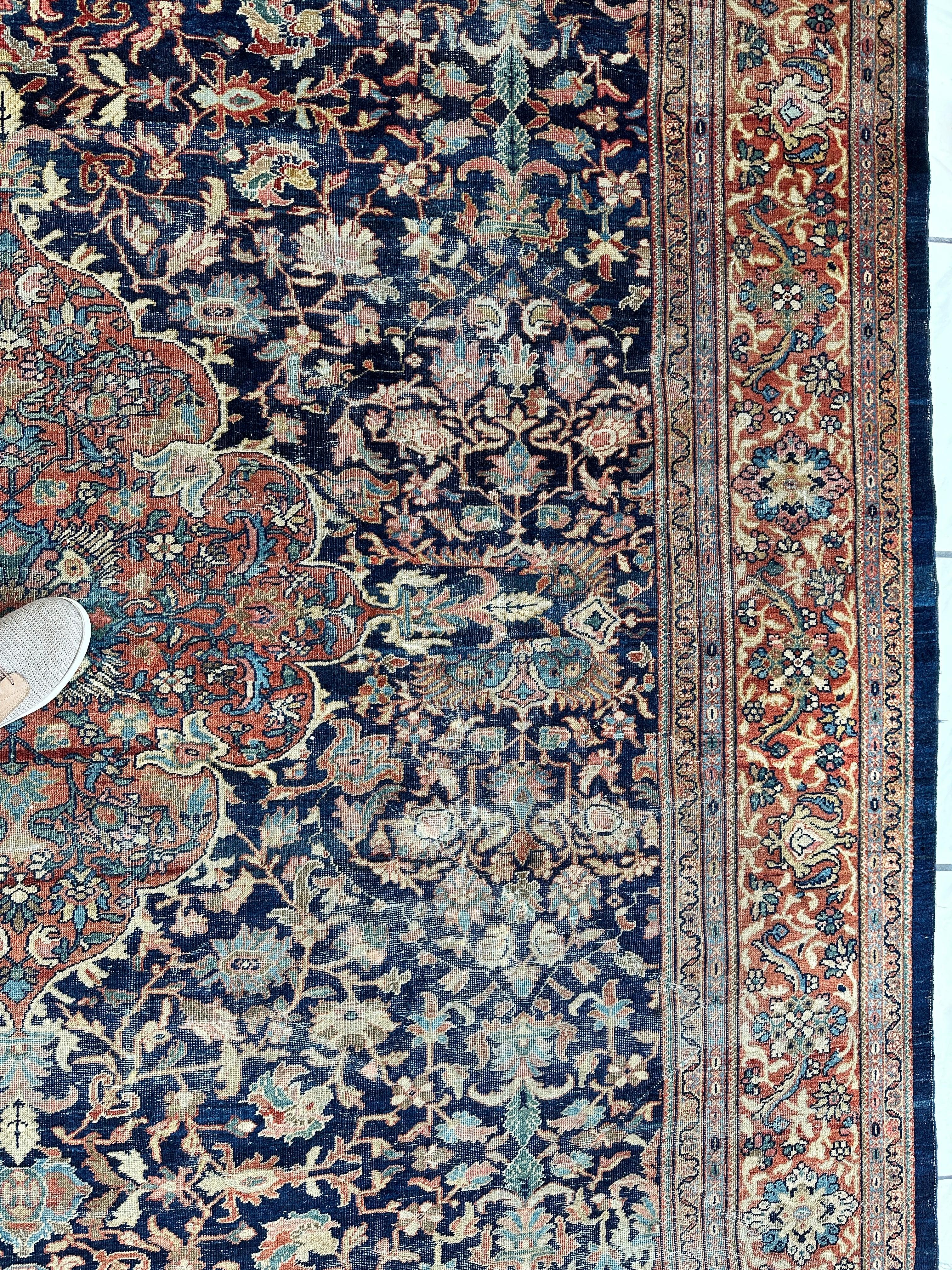 Antique Persian Mahal Rug 8’3”x12’ - Circa 1900 Treasure Rugistan