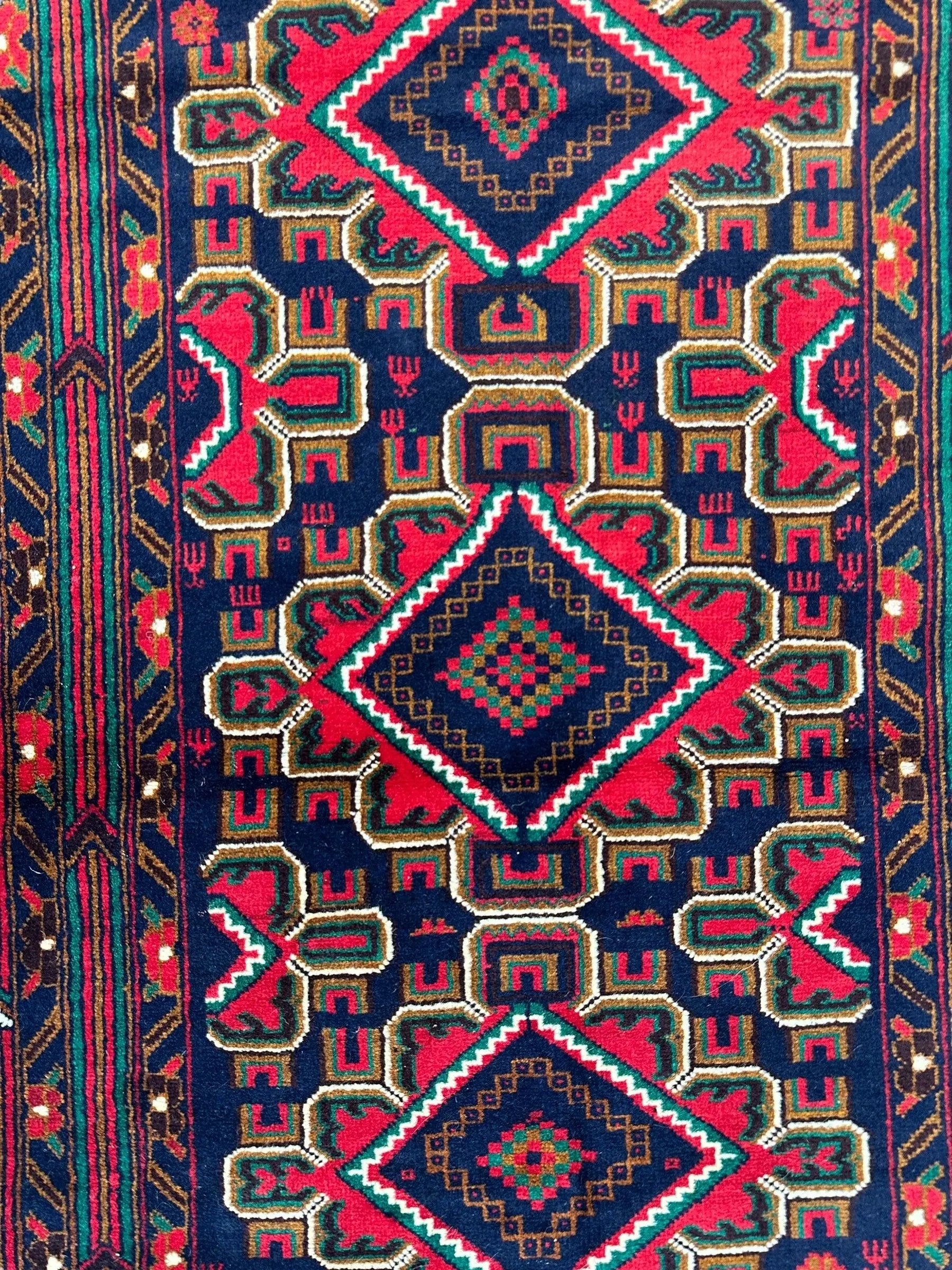 Hand-Knotted Afghani Baluch Wool Rug - 2'10" x 5' Rugistan