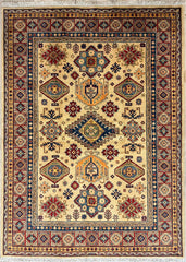Fine Hand Knotted Afghani Super Kazak Rug 5 x 7 Rugistan