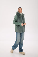 ⇆ Reversible Hooded Wool Blend Jacket Alaska® Outerwear Company