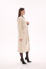 Denise Cashmere Blend Overcoat in Nude