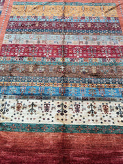 Afghani Khorjin Wool Rug – 7' x 9'10" – Vibrant Geometric & Tribal Patterns Rugistan