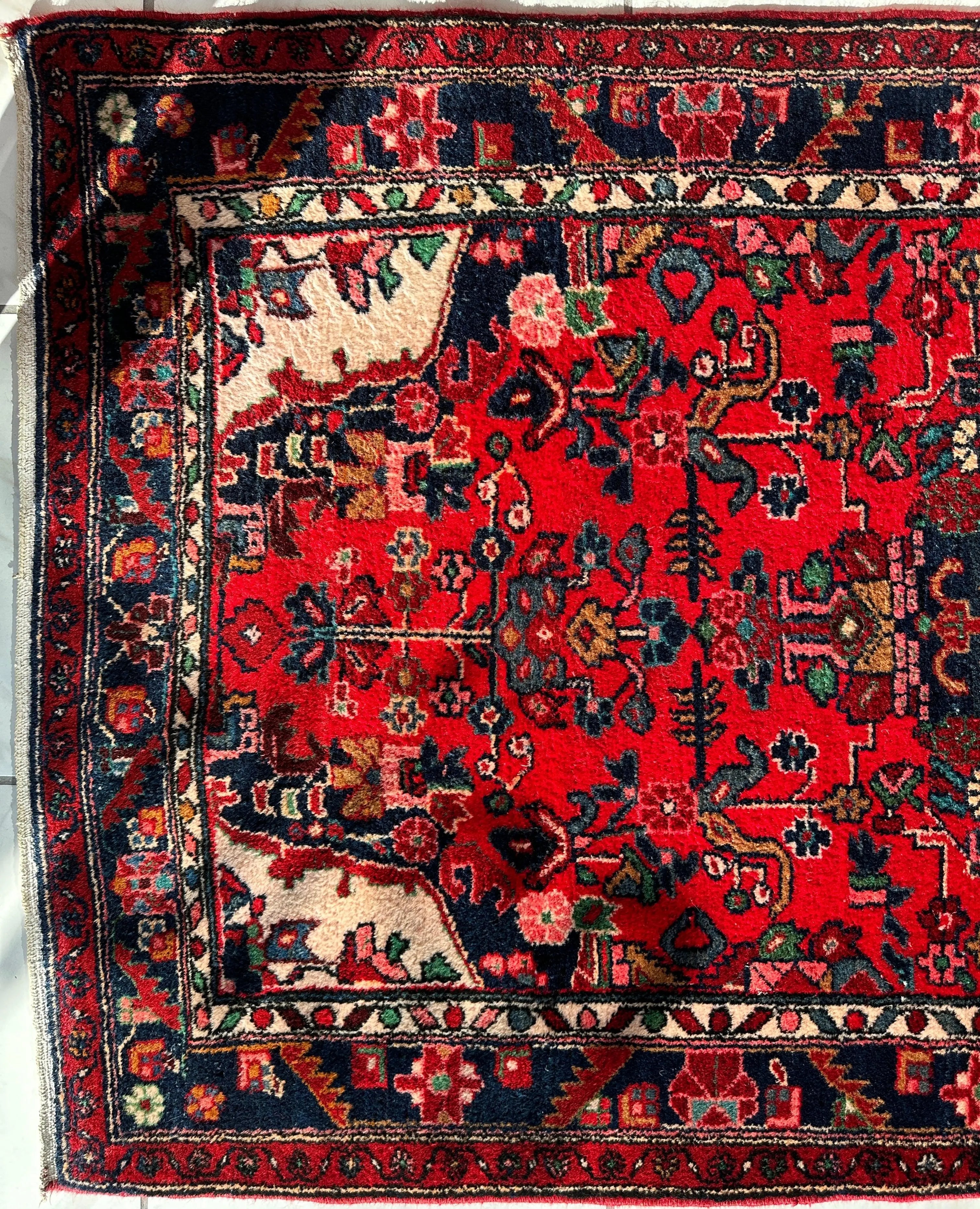 Hand-knotted Persian Hamadan wool Rug 3’8” x 6’4” Rugistan