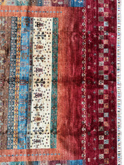 Afghani Khorjin Wool Rug – 7' x 9'10" – Vibrant Geometric & Tribal Patterns Rugistan