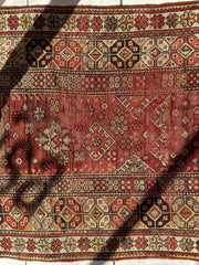 Antique Turkish Wool Distressed Prayer Rug 4’3” x 5’11” Rugistan