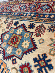 Fine Hand Knotted Afghani Super Kazak Rug 5 x 7 Rugistan