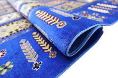 Hand-Knotted Bakhtiari Afghan Wool Area Rug – 6'7" x 9'9" | Blue, Durable, Timeless Design Rugistan