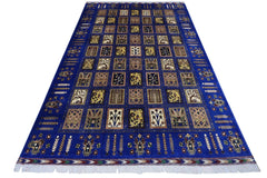 Hand-Knotted Bakhtiari Afghan Wool Area Rug – 6'7" x 9'9" | Blue, Durable, Timeless Design Rugistan