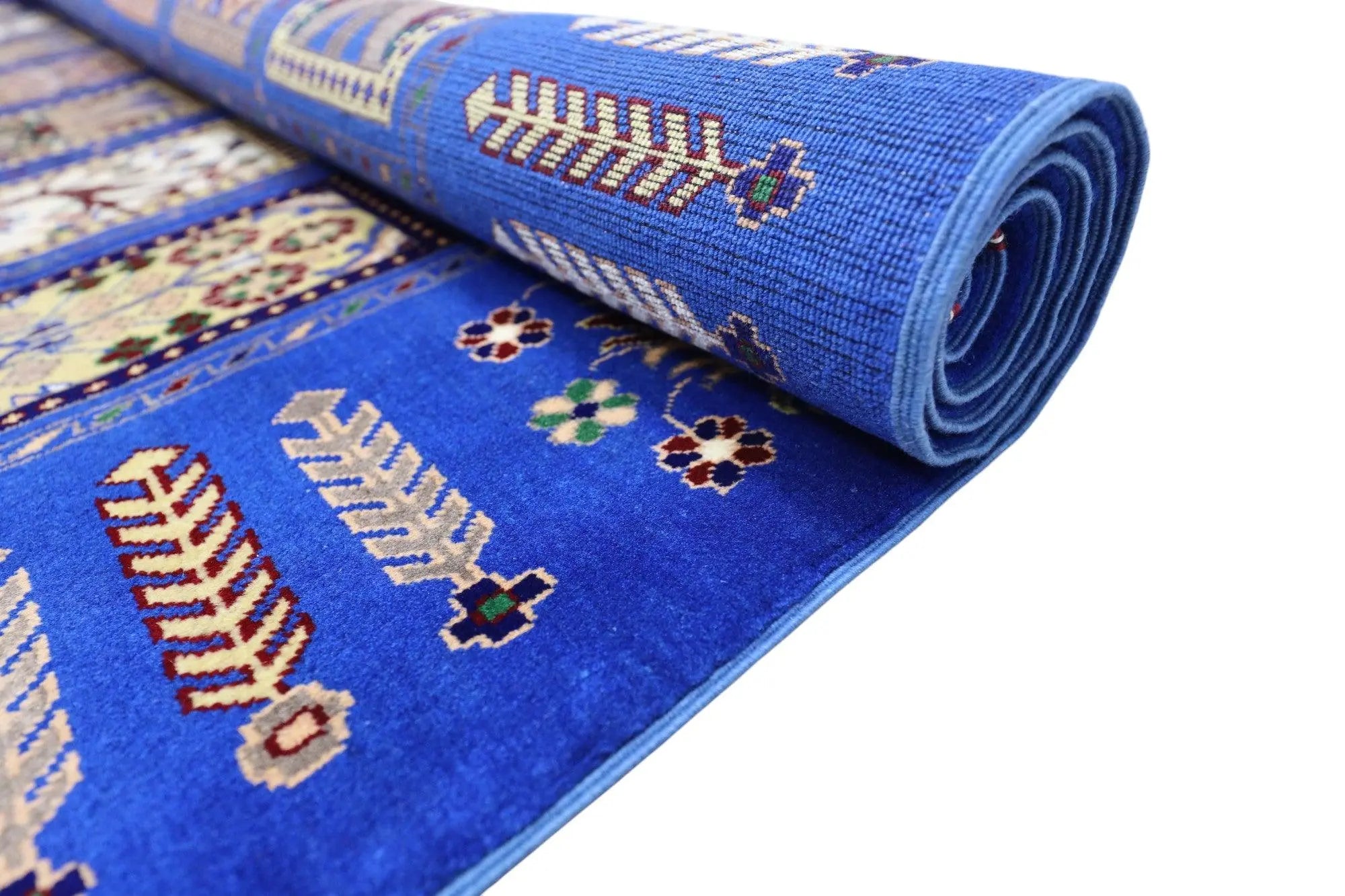 Hand-Knotted Bakhtiari Afghan Wool Area Rug – 6'7" x 9'9" | Blue, Durable, Timeless Design Rugistan