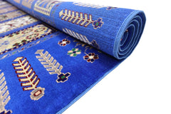 Hand-Knotted Bakhtiari Afghan Wool Area Rug – 6'7" x 9'9" | Blue, Durable, Timeless Design Rugistan