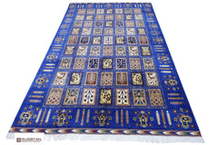 Hand-Knotted Bakhtiari Afghan Wool Area Rug – 6'7" x 9'9" | Blue, Durable, Timeless Design Rugistan