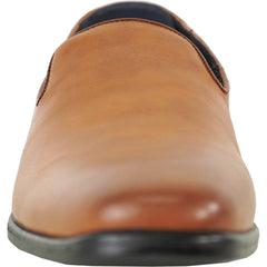 Brown leather shoe on a white background