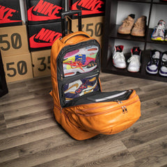 Brown Leather Roller Bag Set Sole Premise