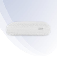 White laptop sleeve with brand logo on a white background