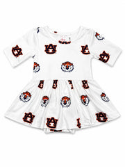 White dress with Auburn University logo on a white background