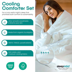 Cooling Comforter Set – Temperature-Regulating Eucalyptus Silk Comforter & Pillow Shams ecobrands®