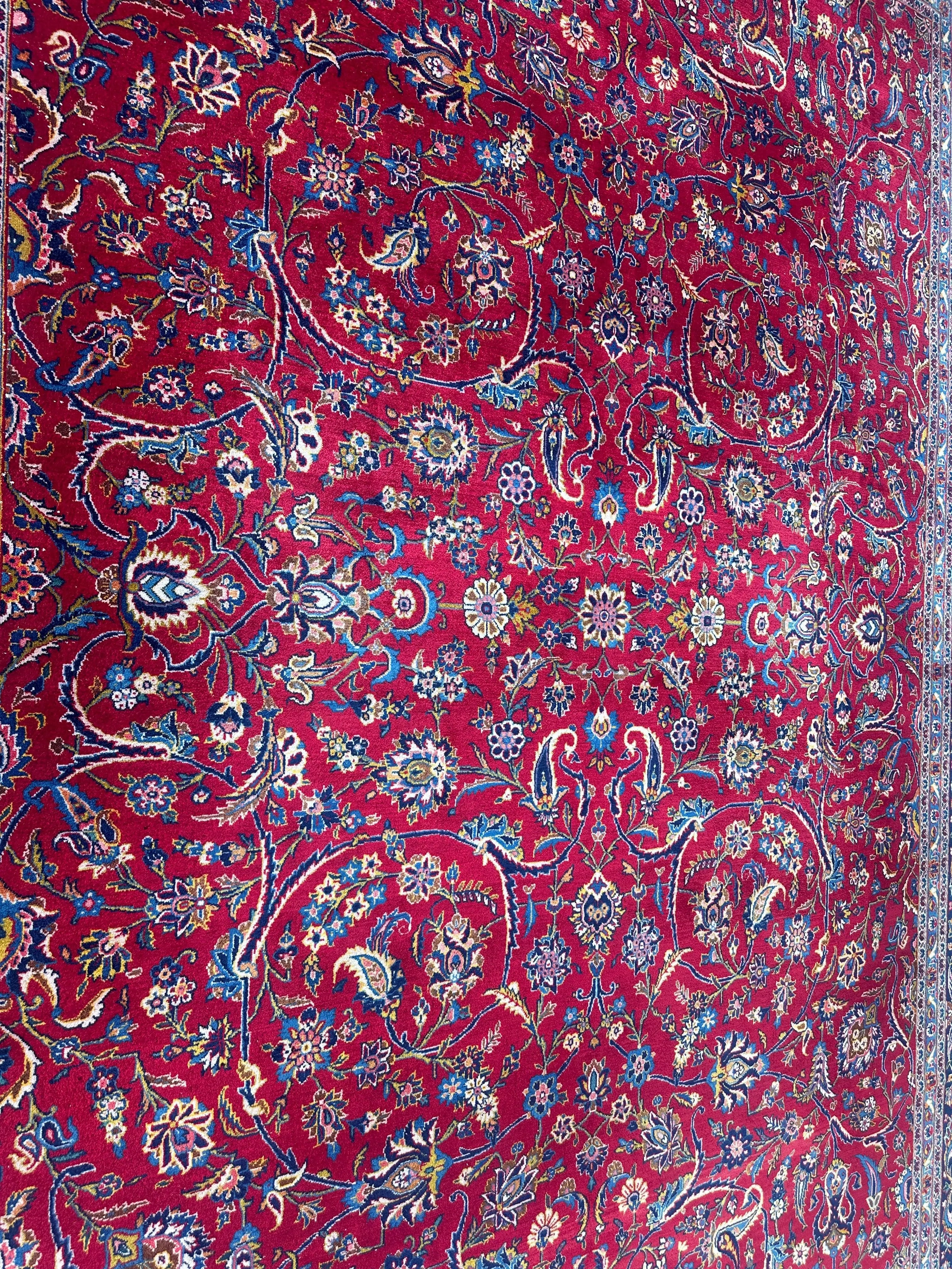 Incredible Persian Kashan All Over Wool Rug 10’2” x 14’ Rugistan