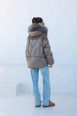 Genuine Fur Trim Down Fill Coat