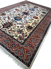 Hand-Knotted Vintage Afghani Serapi Wool Rug – 10'10" x 15'10" – Elegant Traditional Area Rug Rugistan
