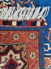 Hand-Knotted Afghan Kazak Rug – 6'6" x 9'7" – Vibrant Geometric Design in 100% Wool Rugistan