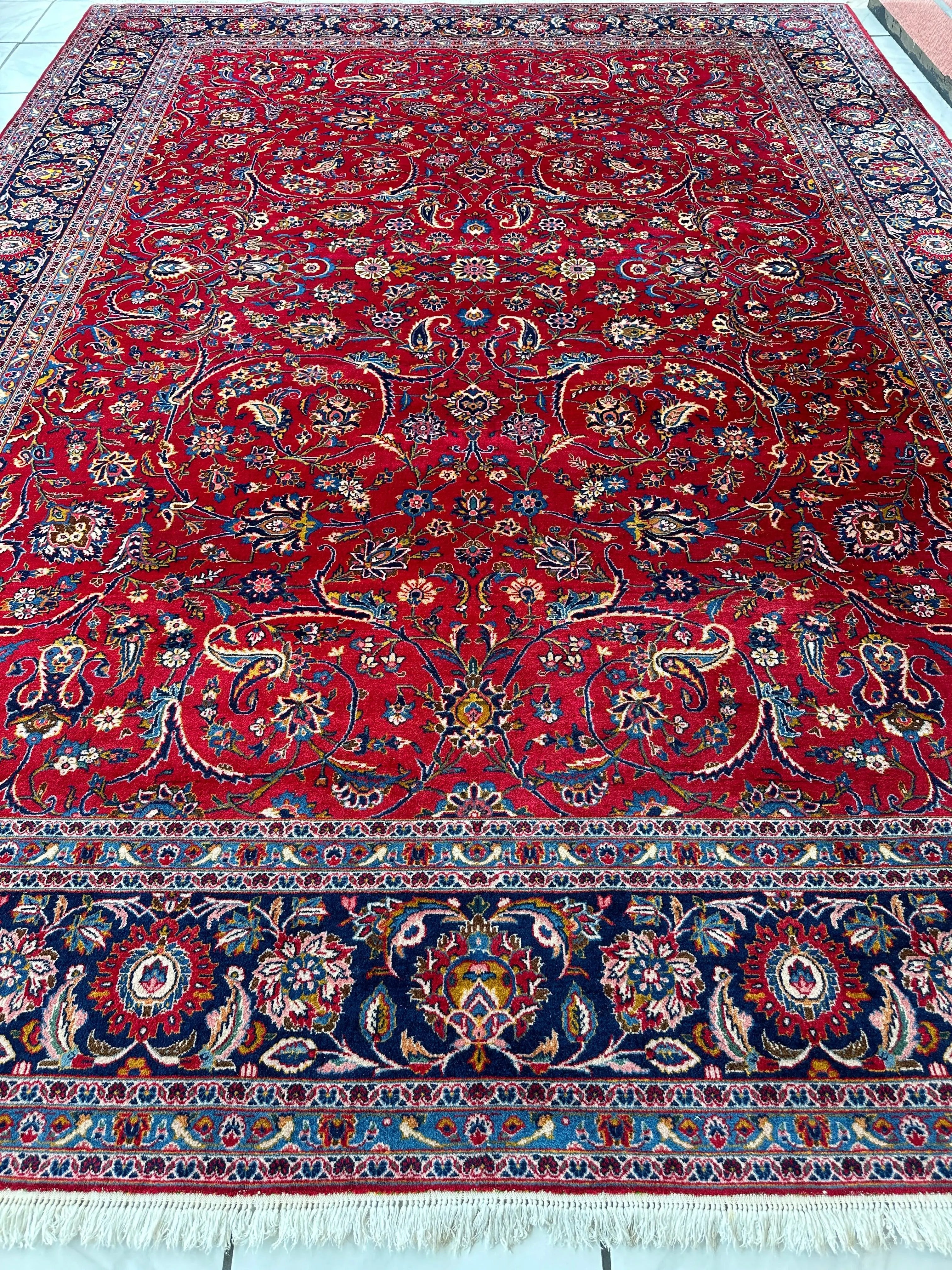Incredible Persian Kashan All Over Wool Rug 10’2” x 14’ Rugistan