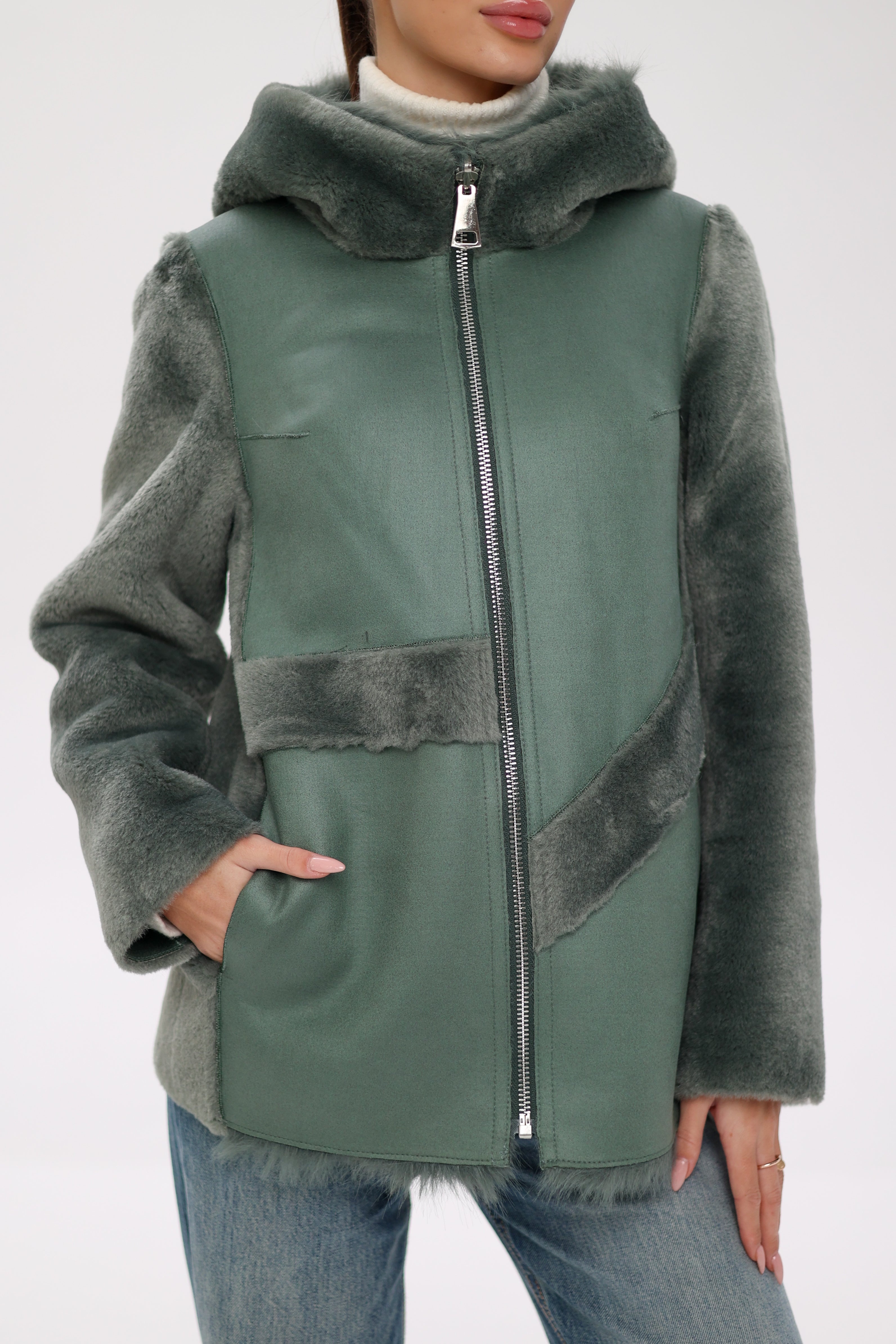 ⇆ Reversible Hooded Wool Blend Jacket Alaska® Outerwear Company