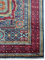 Hand-Knotted Mamluk Wool Rug – 8'4" x 9'9" – Intricate Geometric Masterpiece Rugistan