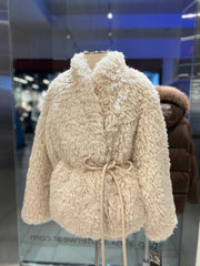 Faux Fur Coat with Leather Belt Alaska® Outerwear Company