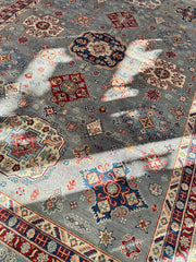 Hand-Knotted Afghani Kazak Wool Rug 8’11” x 11’10” Rugistan