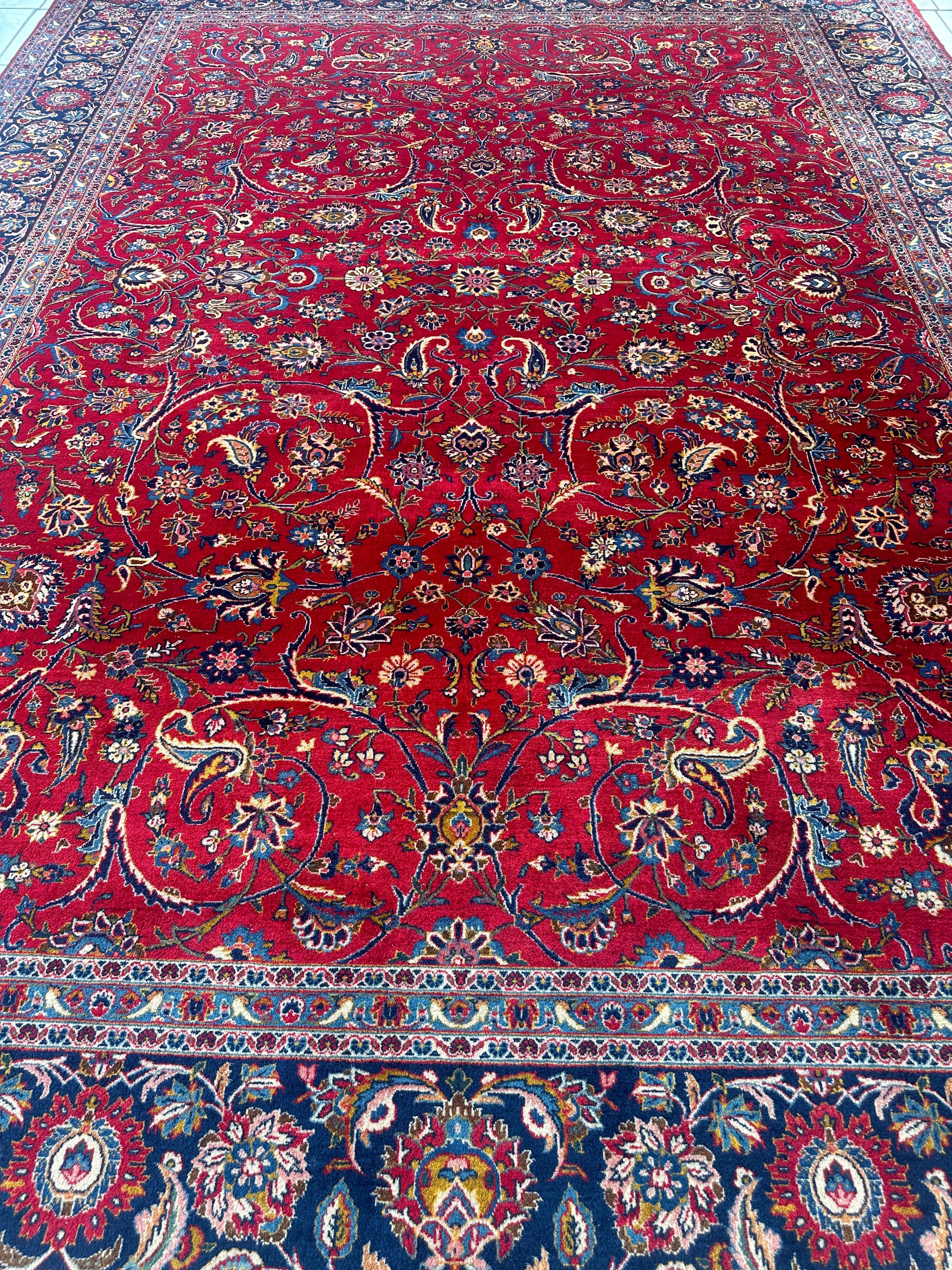 Incredible Persian Kashan All Over Wool Rug 10’2” x 14’ Rugistan