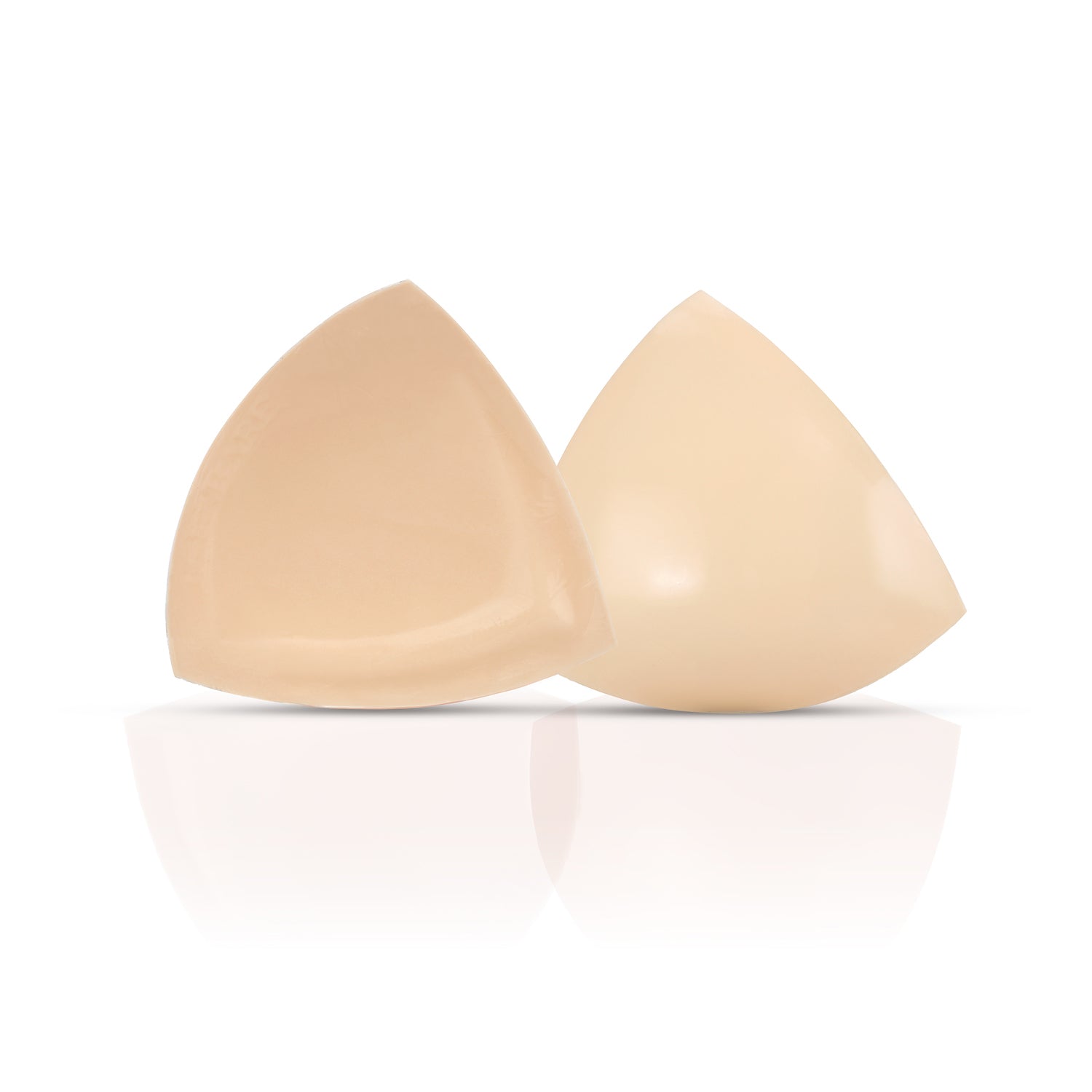 Beige silicone bra on a white background